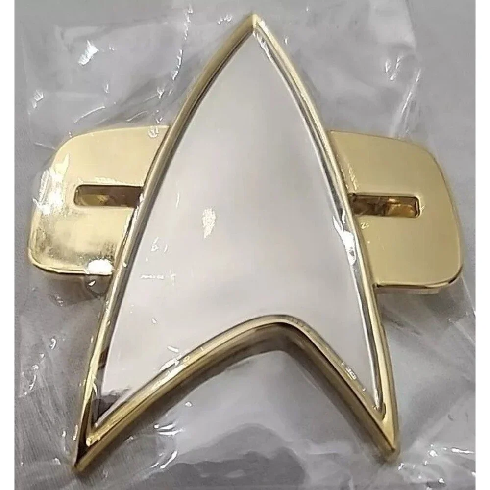Star Trek Shield With Double Pin/Post-Gold And Silver Tone Metal-1994